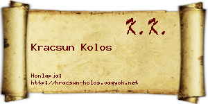 Kracsun Kolos névjegykártya