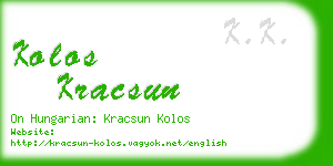 kolos kracsun business card